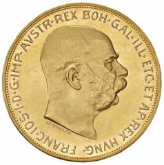 Zlatá mince 100 Korona Františka Josefa I. | Rakouská ražba | 1909