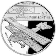 Stříbrná mince 200 Kč Sestrojení prvního letadla české výroby Bohemia B-5 | 2019 | Proof