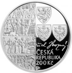 Stříbrná mince 200 Kč Bedřich Hrozný rozluštil chetitštinu | 2015 | Proof