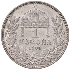 Silver coin 1 Corona Franz-Joseph I. | Hungarian mintage | 1896