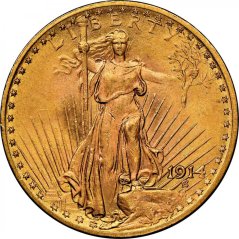 Gold coin 20 Dollar American Double Eagle | Saint Gaudens | 1914