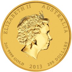 Zlatá investiční mince Rok Hada 2 Oz | Lunar II | 2013 Zlatá investiční mince Rok Hada 2 Oz | Lunar II | 2013