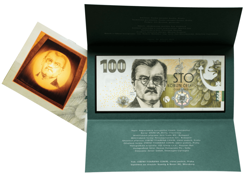 Commemorative 100 CZK banknote to build the Czechoslovak currency| 2022 | Karel Engliš