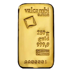 250g investičná zlatá tehlička | Valcambi | Liaty