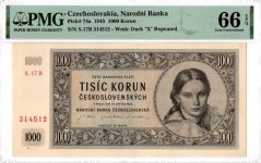 Bankovka 1000 Korún | 1945 | EPQ 66
