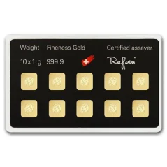 10 x 1g investiční zlatý slitek | Multicard | Argor-Heraeus