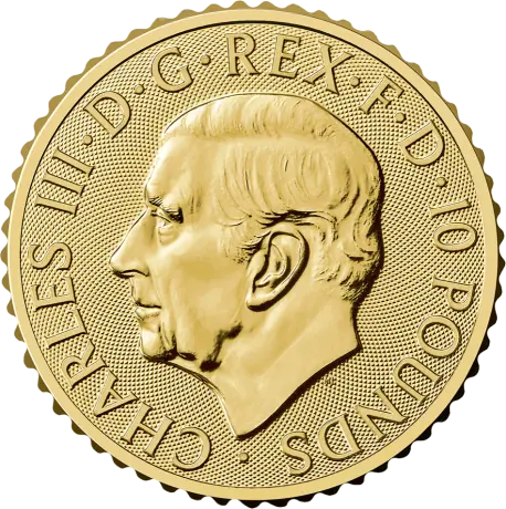 Zlatá investiční mince Britannia 1/10 Oz | Charles III | 2025
