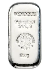 250g investiční stříbrný slitek | Heraeus | Litý slitek