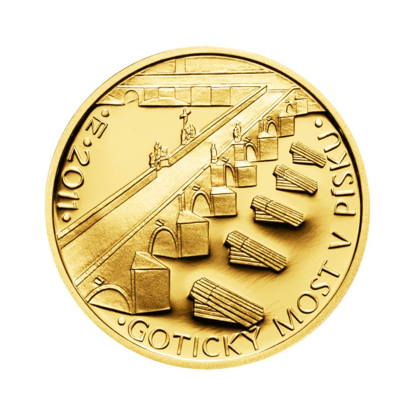 Gold coin 5000 CZK Gotický most v Písku | 2011 | Proof