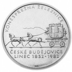 Stříbrná mince 100 Kčs Koněspřežná železnice | 1982 | Standard