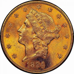 Gold coin 20 Dollar American Double Eagle | Liberty Head | 1894