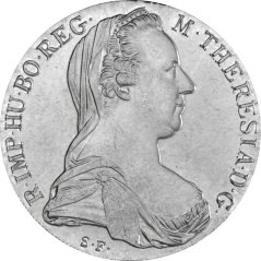 Strieborná minca Tolar Marie Terezie | Levantský tolar | 1780 | Novoražba