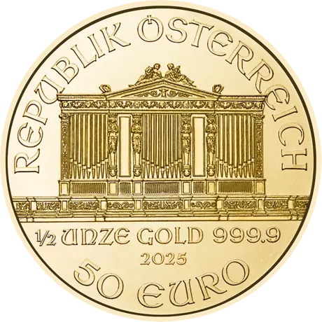 Zlatá investiční mince Wiener Philharmoniker 1/2 Oz | 2025