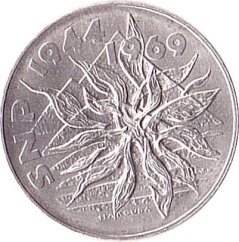 Stříbrná mince 25 Kčs 25 let SNP | 1969 | Proof