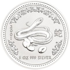 Silver coin Snake 1 Oz | Lunar I | 2001