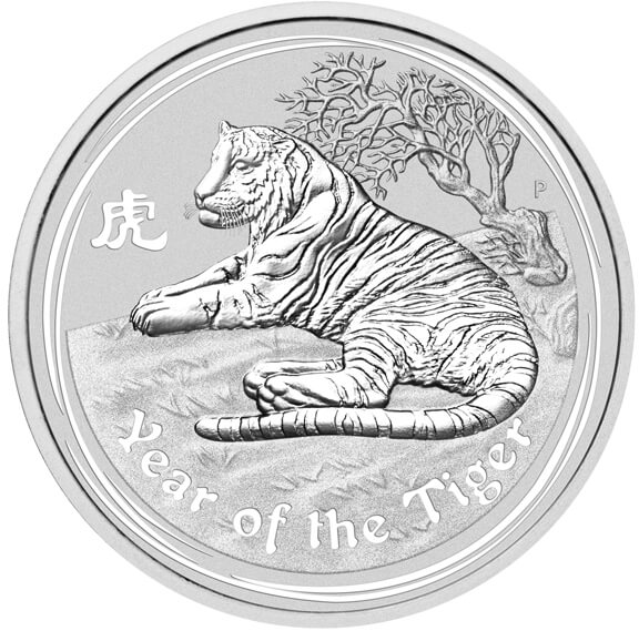 Strieborná investičná minca Rok Tigra 1 Oz | Lunar II | 2010