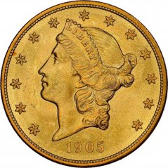 Zlatá mince 20 Dollar American Double Eagle | Liberty Head | 1905