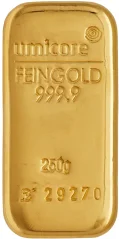 250g investičná zlatá tehlička | Umicore