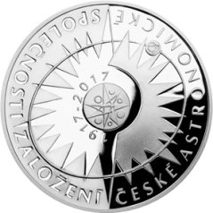 Stříbrná mince 200 Kč Založení České astronomické společnosti | 2017 | Proof