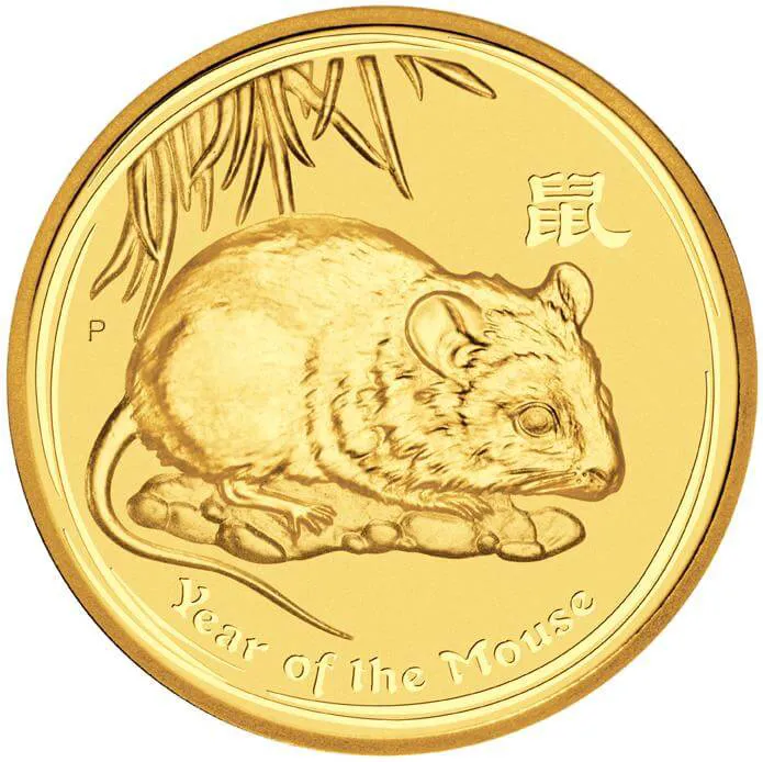 Zlatá investiční mince Rok Myši 1 Oz | Lunar II | 2008