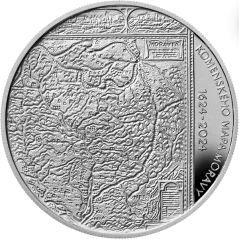Stříbrná mince 200 Kč Vydání Komenského mapy Moravy | 2024 | Proof