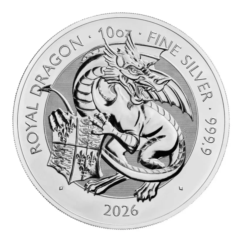 Stříbrná investiční mince Royal Dragon 10 Oz | Tudor Beasts | 2026