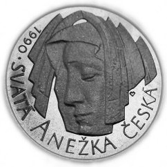 Srebrna Moneta 50 Kčs Anežka Česká | 1990 | Proof