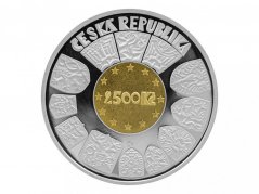 Strieborná minca 2500 Kč Bimetalová mince Vstup České republiky do EU | 2004 | Proof