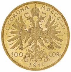 Gold coin 100 Corona Franz-Joseph I. | Austrian mintage | 1909