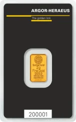 2g Gold Bar | Argor-Heraeus | Kinebar