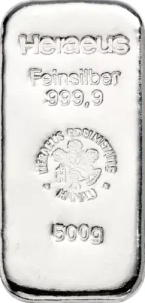 500g investičná strieborná tehlička | Heraeus