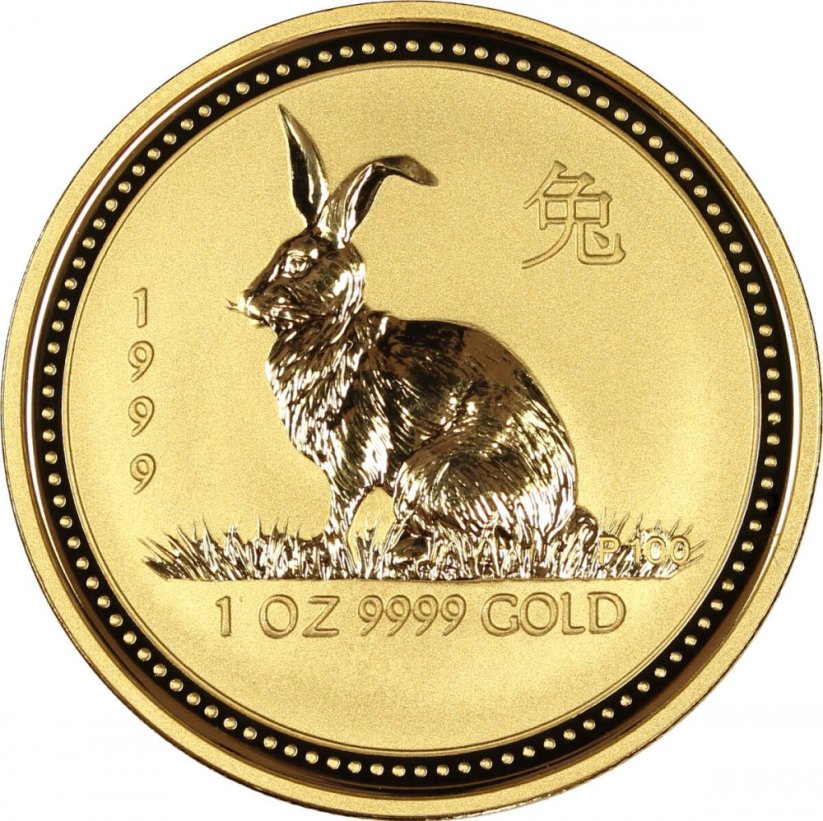 Zlatá investiční mince Rok Králíka 1 Oz | Lunar I | 1999