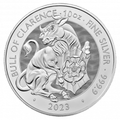 Stříbrná investiční mince The Bull of Clarence 10 Oz | Tudor Beasts | 2023
