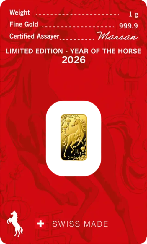 1g Argor-Heraeus | A Ló éve | 2026 | aranylap