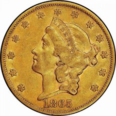 Gold coin 20 Dollar American Double Eagle | Liberty Head | 1865