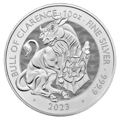 Stříbrná investiční mince Bull of Clarence 10 Oz | Tudor Beasts | 2023