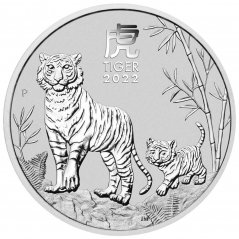 Strieborná investičná minca Rok Tigra 5 Oz | Lunar III | 2022