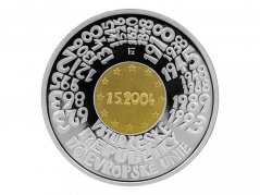 Strieborná minca 2500 Kč Bimetalová mince Vstup České republiky do EU | 2004 | Proof