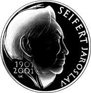 Strieborná minca 200 Kč Jaroslav Seifert | 2001 | Proof