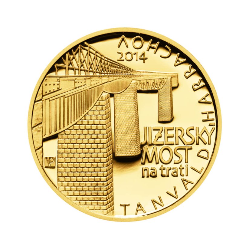 Zlatá mince 5000 Kč Jizerský most na trati Tanvald-Harrachov | 2014 | Standard
