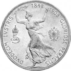 Stříbrná mince 5 korona Františka Josefa I. | Rakouská ražba | 1908