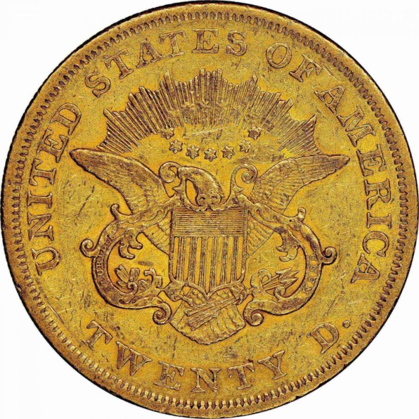 Gold coin 20 Dollar American Double Eagle | Liberty Head | 1850