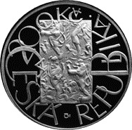 Silver coin 200 CZK Zavedení jednotné evropské měny EURO | 2001 | Standard