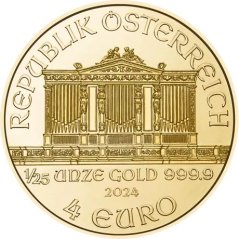Zlatá investičná minca Wiener Philharmoniker 1/25 Oz | 2024