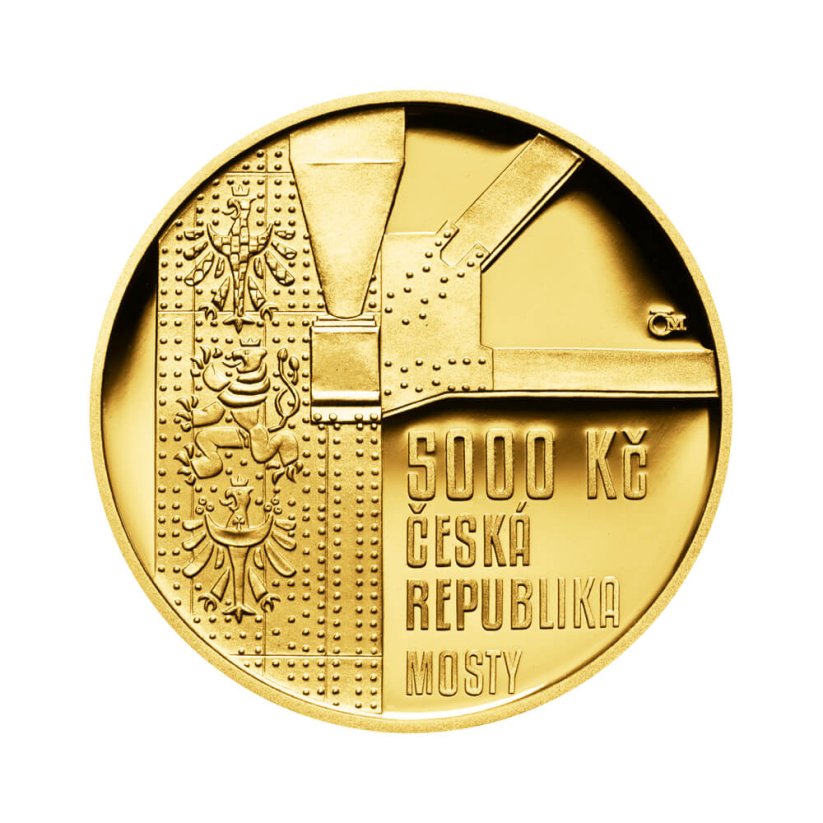 Zlatá mince 5000 Kč Žďákovský obloukový most | 2015 | Proof