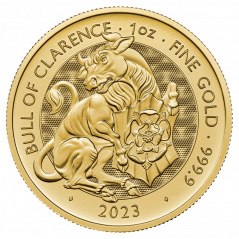 Zlatá investiční mince Bull of Clarence 1 Oz | Tudor Beasts | 2023