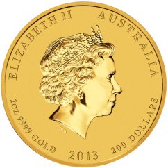 Zlatá investiční mince Rok Hada 2 Oz | Lunar II | 2013