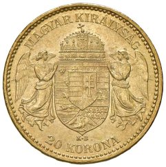 Zlatá mince 20 Korona Františka Josefa I. | Uherská ražba | 1904