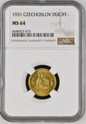 Złota Moneta 1 Dukat Św. Wacław | 1931 | NGC | MS 64