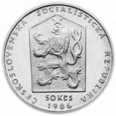 Strieborná minca 50 Kčs Český Krumlov | 1986 | Proof